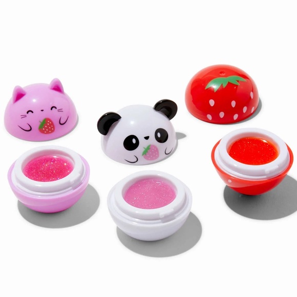 Strawberry Critters Flavored Lip Balm Pot Set - 3 Pack - Picture 1 of 2